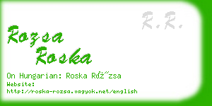 rozsa roska business card